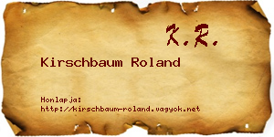 Kirschbaum Roland névjegykártya